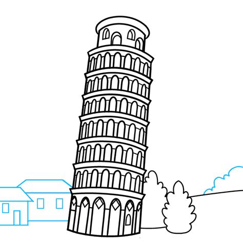 How to Draw the Leaning Tower of Pisa - Really Easy Drawing Tutorial