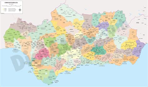 DigiAtlas.com | Andalucia - map of comarcas