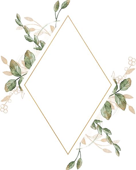 Nature Leaves Frame Vintage Gold Square Labels Vintage 24304196 PNG