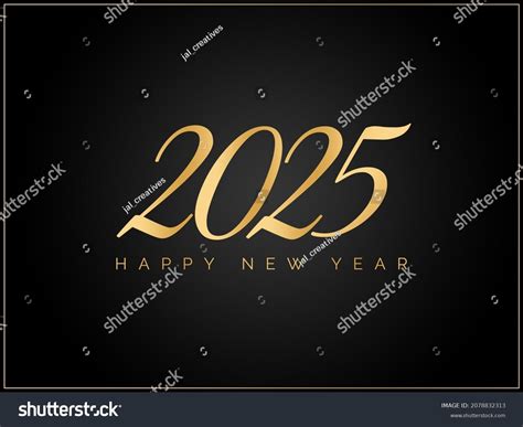 Happy New Year 2025 Minimal Greeting Stock Illustration 2078832313 ...