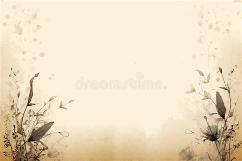 An Old Paper Background with Flowers and Leaves Stock Illustration ...