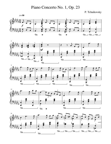 Piano Concerto No. 1 - Tchaikovsky Sheet music for Piano (Solo ...