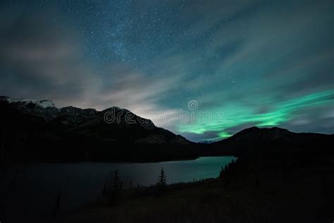 Aurora in Banff National Park in Canada Stock Photo - Image of banff ...