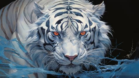 White Tiger Art 4K #7001l Wallpaper PC Desktop