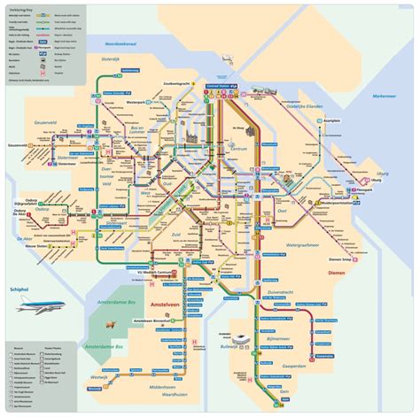 Transit Maps: Official Map: Metro and Tram Network, Amsterdam, The Netherlands, 2014