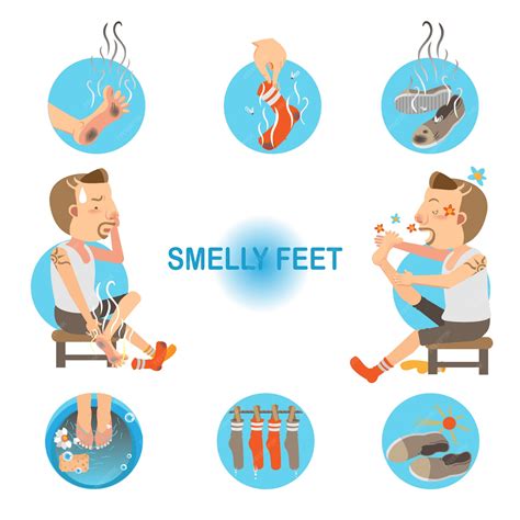 Premium Vector | Smelly feet in circle set.