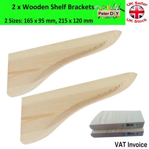 2 x WOODEN Shelf Supports BRACKETS 20mm Pine 2 Sizes 165x95mm or 215x120mm | eBay