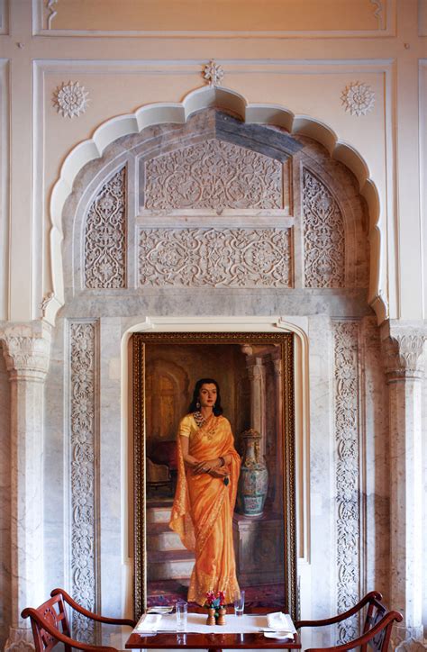 Portrait of Maharani Gayatri Devi in the Rambagh Palace Jaipur