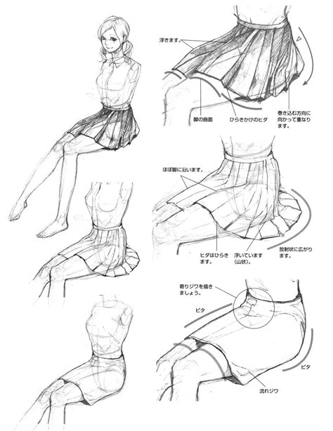 Skirt Drawing Reference and Sketches for Artists