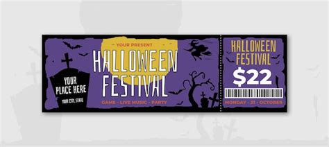 Premium Vector | Halloween horror nights tickets