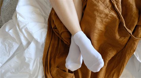 Socks White Socks Short Socks Legs Feet In Bed Linen Robe High Angle ...