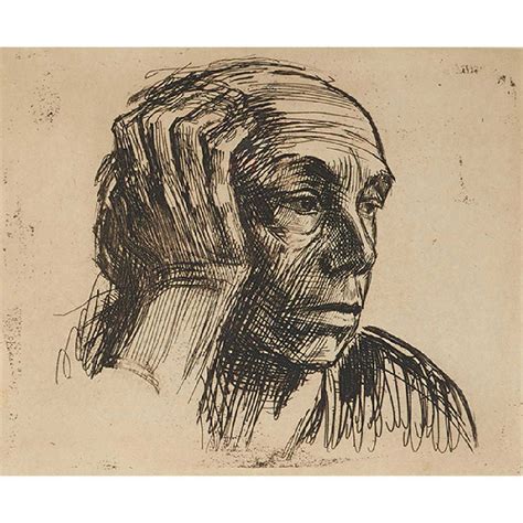 Kathe Kollwitz, (German, 1867-1945), Self Portrait,