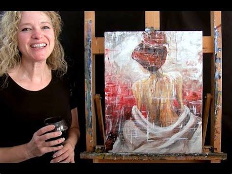 Learn to Paint ABSTRACT WOMAN RED - Paint and Sip at Home - Step by Step Acrylic Painting ...