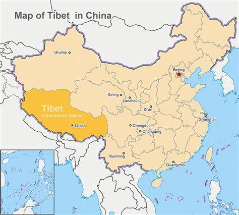 Tibet Region Map, Map of Tibet Autonomous Region