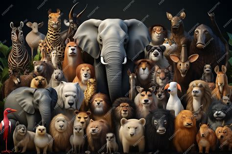 A large group of animals world animal day celebration | Premium AI-generated image