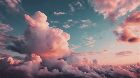 日落時天空中的動畫雲彩, 唯美的雲彩圖片, 審美的, 美麗的背景圖片和桌布免費下載