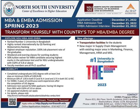 North South University Admission Circular 2024 | NSU