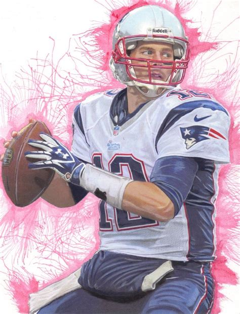 tom brady, new england patriots, nfl, football colored pencil, ink and ...