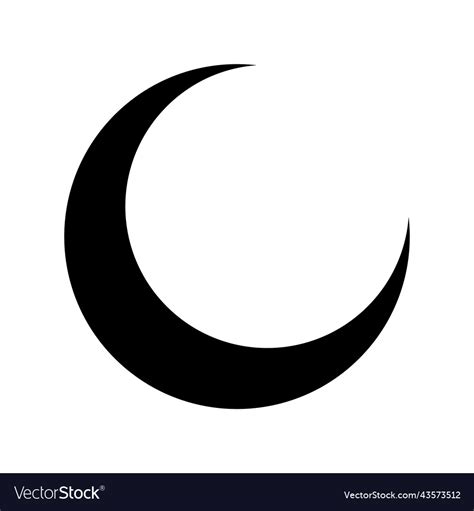 Crescent moon icon night symbol Royalty Free Vector Image