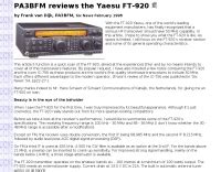 PA3BFM reviews the Yaesu FT-920 : Resource Detail