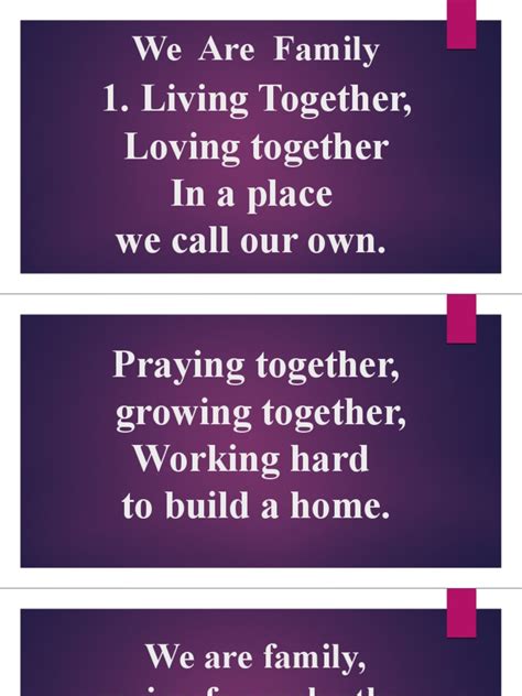 We Are Family: 1. Living Together, Loving Together in A Place We Call Our Own | PDF