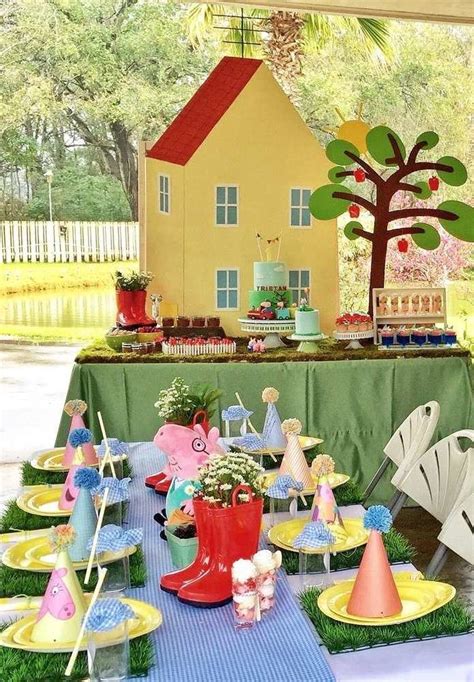 Festa Peppa Pig: 60 Ideias de Decoração e Fotos do Tema | Peppa pig birthday party decorations ...