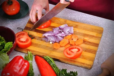 Woman Slicing Vegetables Food Stock Photo - Image of modern, cuisine ...