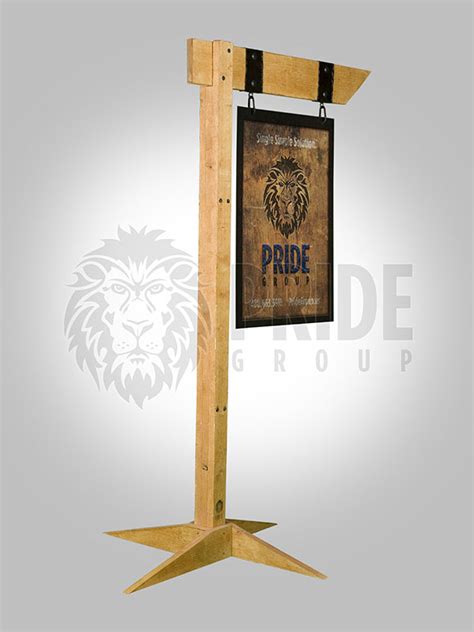 Sign Post – Rustic – Wood With Base | Pride Group LLC