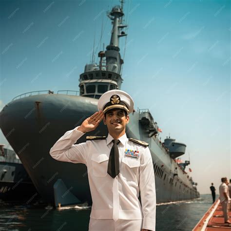 Premium Photo | Indian Navy officer in white uniform standing beside ...