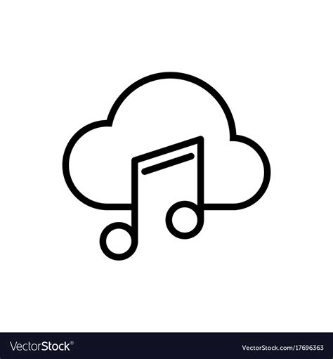 Line music cloud icon on white background Vector Image