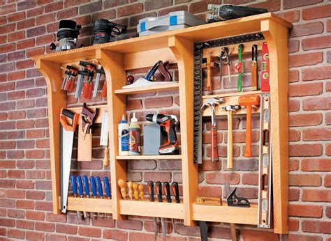 Wall-Mounted Tool Rack | Woodworking Project | Woodsmith Plans | Tool rack, Work space ...