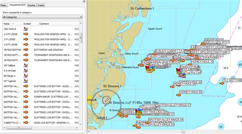 St. Simons Island Fishing Spots Map