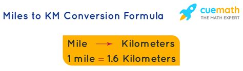 Miles to Km Formula - Learn Formula for Calculating Miles to Km - Cuemath