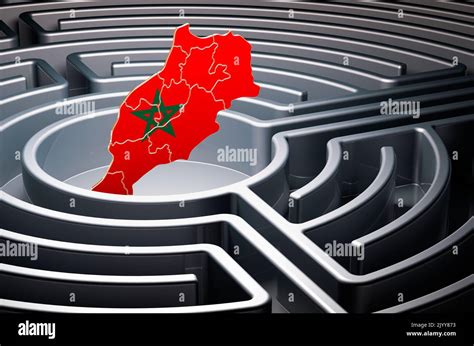 Moroccan map inside maze, 3D rendering Stock Photo - Alamy
