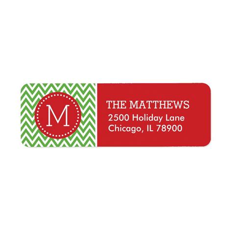 Red and Green Holiday Chevron Monogram Label | Zazzle | Chevron monogram, Holiday monogram ...