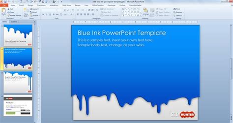 Free Blue Ink PowerPoint Template