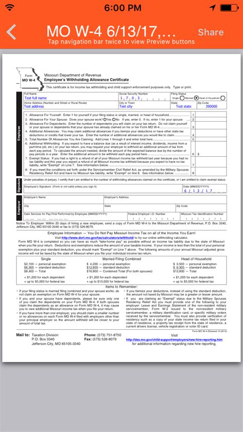 Missouri 2023 W4 Form Printable - Printable Forms Free Online