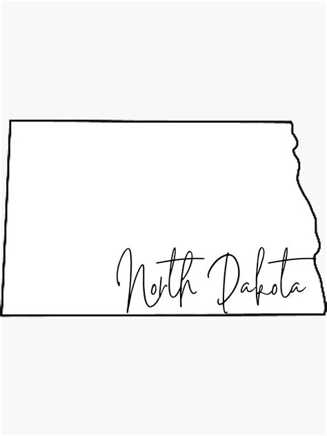 "North Dakota Cursive State Outline" Sticker for Sale by cydneyabel ...