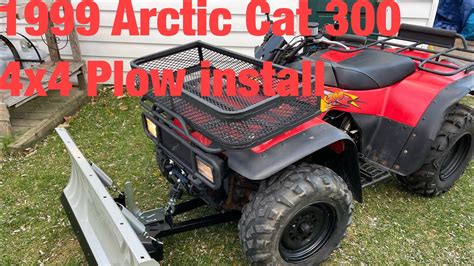 ATV snow plow install Arctic Cat 300 4x4 - YouTube