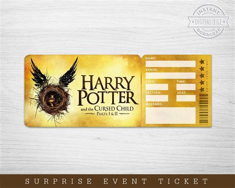 Printable Cursed Child Broadway Surprise Ticket Musical | Etsy