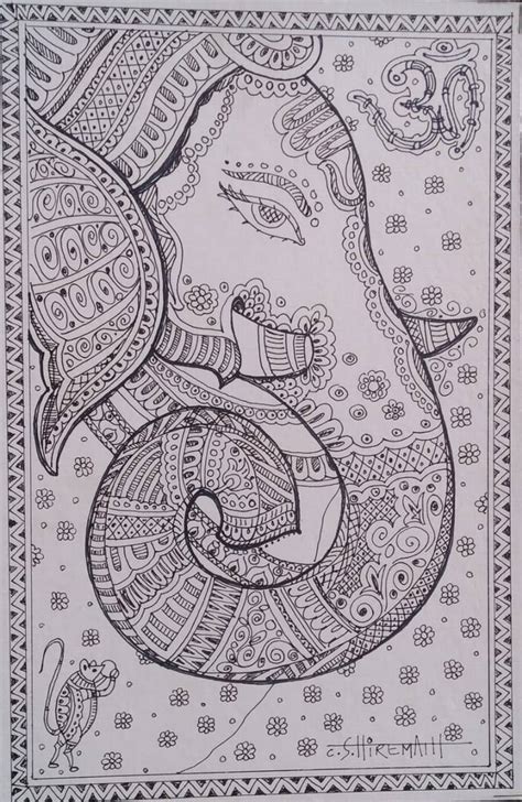 Lord Ganesha Drawing by Chandru S Hiremath | Saatchi Art