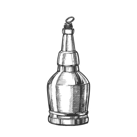 Hand Drawn Screw Cap Closed Bottle Of Beer Vector 17440213 Vector Art ...