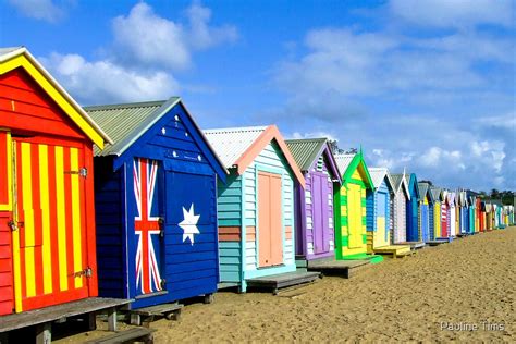 "Beach Huts at Brighton Victoria" by Pauline Tims | Redbubble