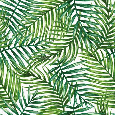 Watercolor Tropical Palm Leaves Wallpaper Mural | Wallsauce UK