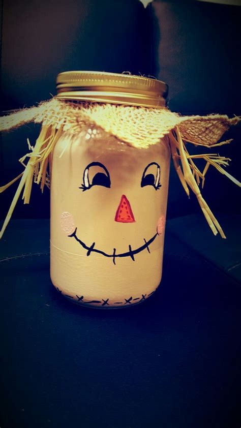 Ball mason jar- Scarecrow | Scarecrow crafts, Fall mason jars, Mason jar crafts diy