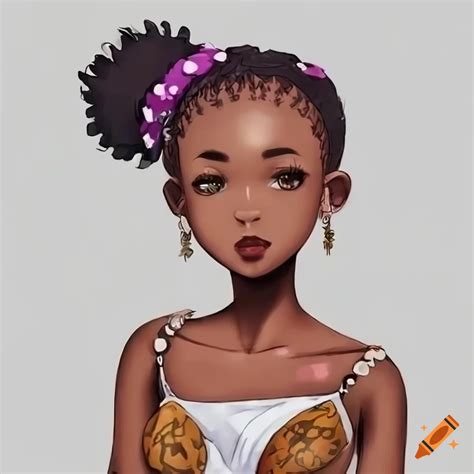 Anime character of an african girl