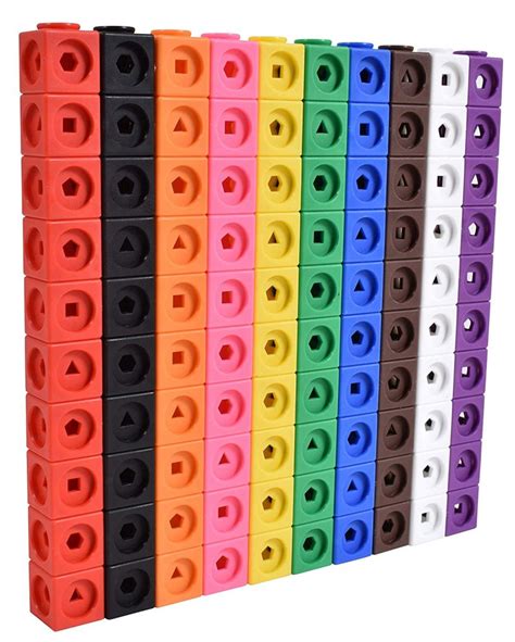 Edx Education Math Cubes – Set of 100 – Linking Cubes For Early Math – Connecting Manipulative ...