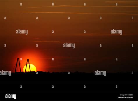 The Ravenel Bridge in Charleston, South Carolina seen at sunset from ...