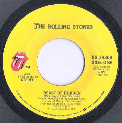 The Rolling Stones - Beast Of Burden (1978, Vinyl) | Discogs