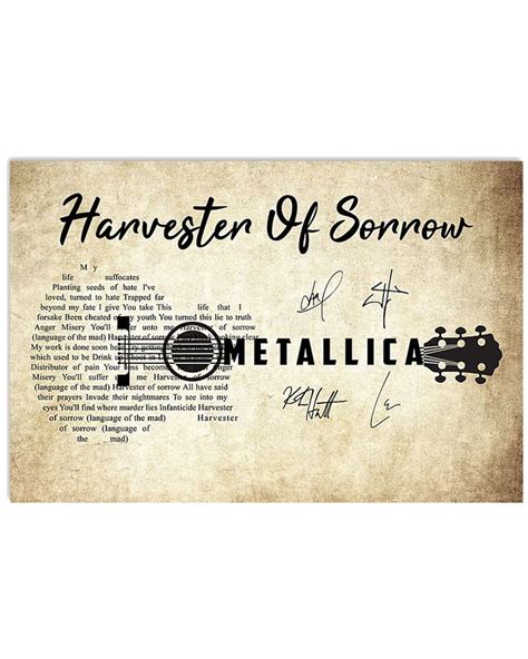 Harvester of Sorrow poster Metallica poster Gift Horizontal Poster ...